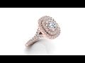 Cushion halo diamond engagement ring 135 carat total weight y style setting 14k gold