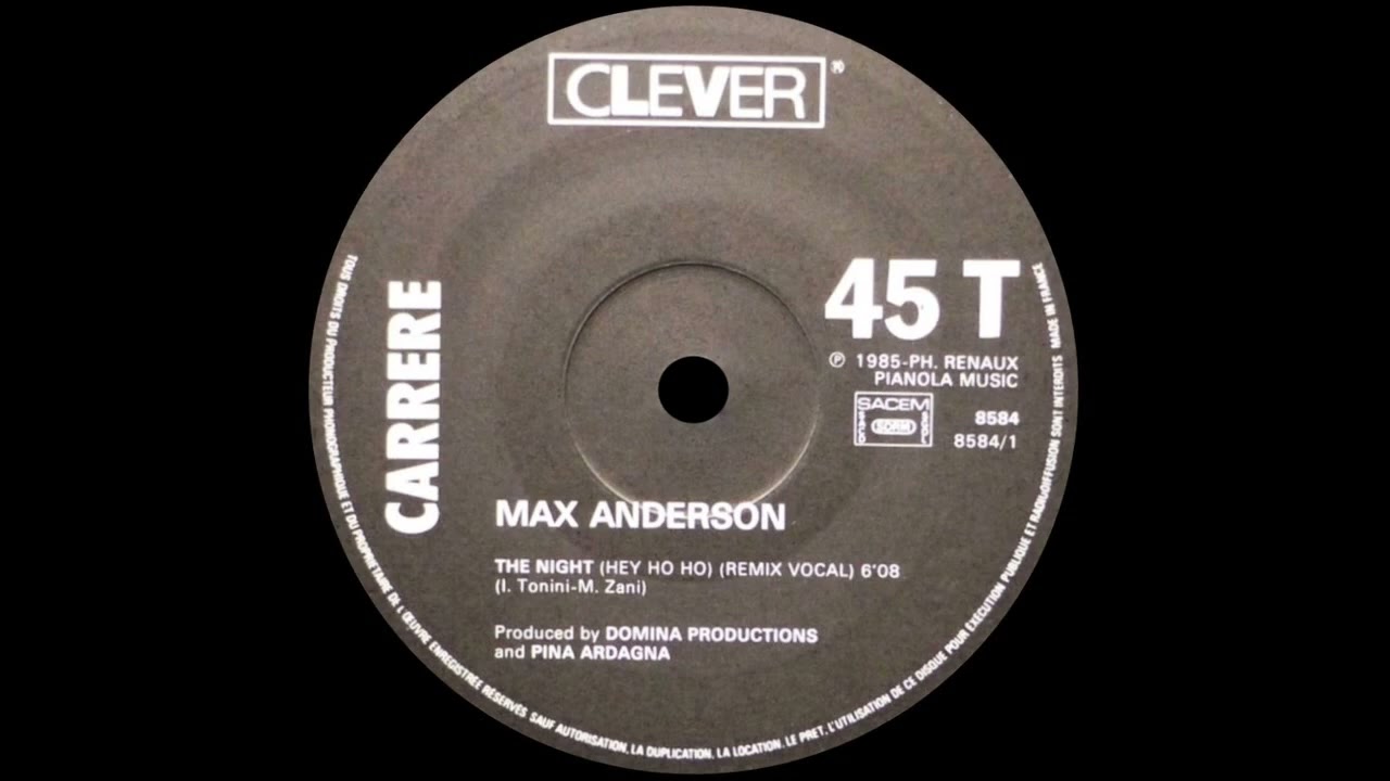 Max Anderson - The Night (Hey Ho Ho) (Remix Vocal) 1985