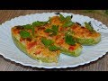 Лодочки из кабачков с фаршем и сыром. Zucchini boats with minced meat and cheese.