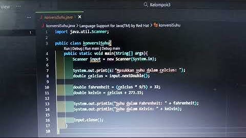 TUGAS 3 - KELOMPOK 3 ALGORITMA DAN PEMROGRAMAN (MEMBUAT PROGRAM SEDERHANA KONVERSI SUHU CELCIUS) 