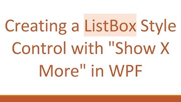 Creating a ListBox Style Control with "Show X More" in WPF