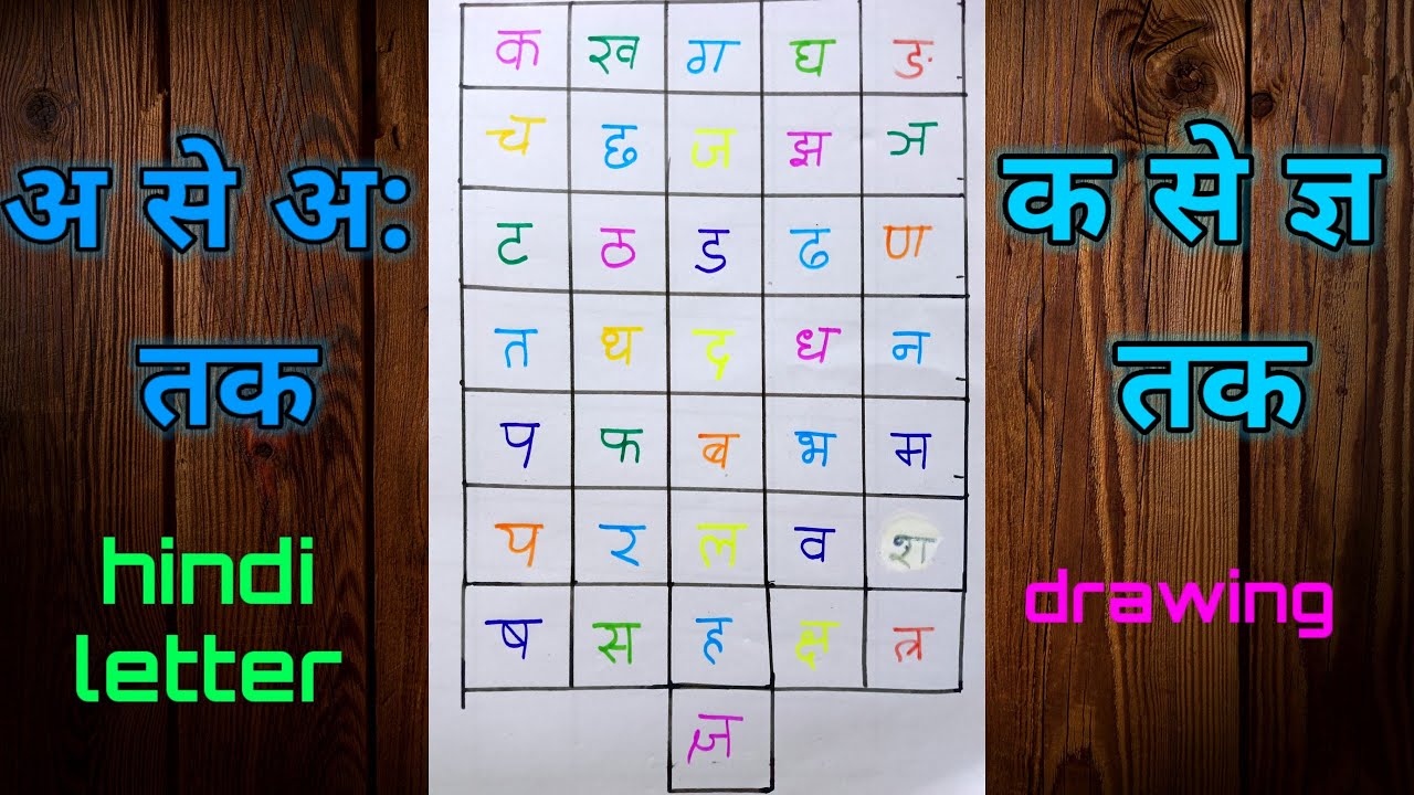 अ से अः तक और क से ज्ञ तक | hindi alphabet drawing | hindi letter ...