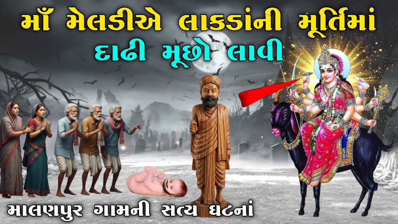માઁ મેલડીએ લાકડાંની મૂર્તિમાં દાઢી મૂછો લાવી | Meladi ma no itihas | vahanvati digital