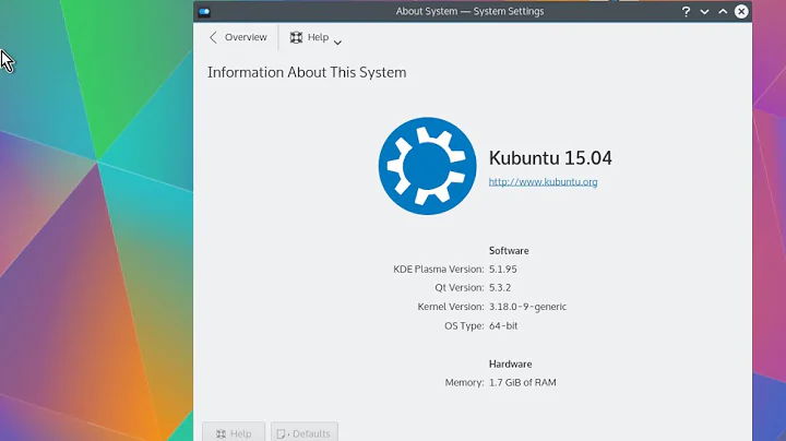 Ubuntu 15.04 "Vivid Vervet". KDE desktop.