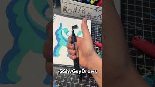 Drawing Cyan From Roblox Rainbow Friends Chapter 2 With Posca Markers