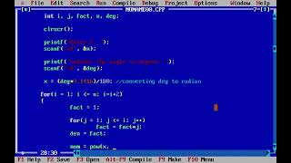 sin(x) series summation in c language
