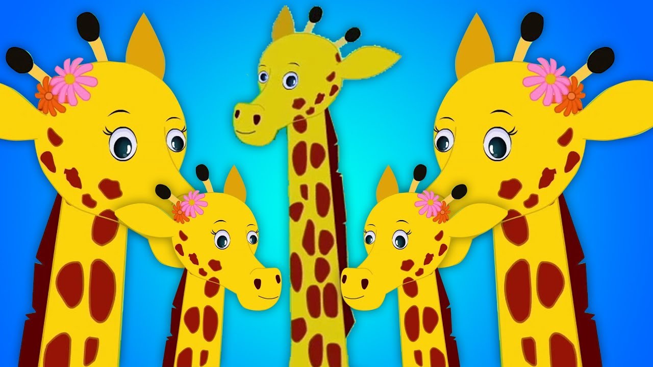 girafa família dedo | Rimas de berçário para crianças | Giraffe Finger ...