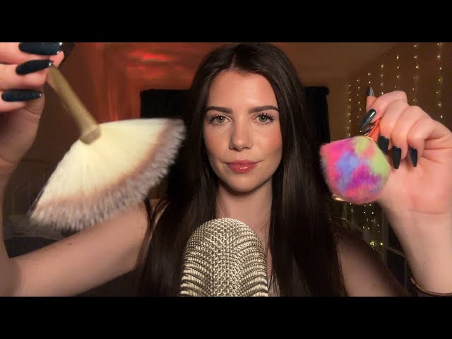 ASMR Makeup Brushes On Your Face (Brushing You To Sleep)