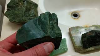 green flourite and green imperial jasper