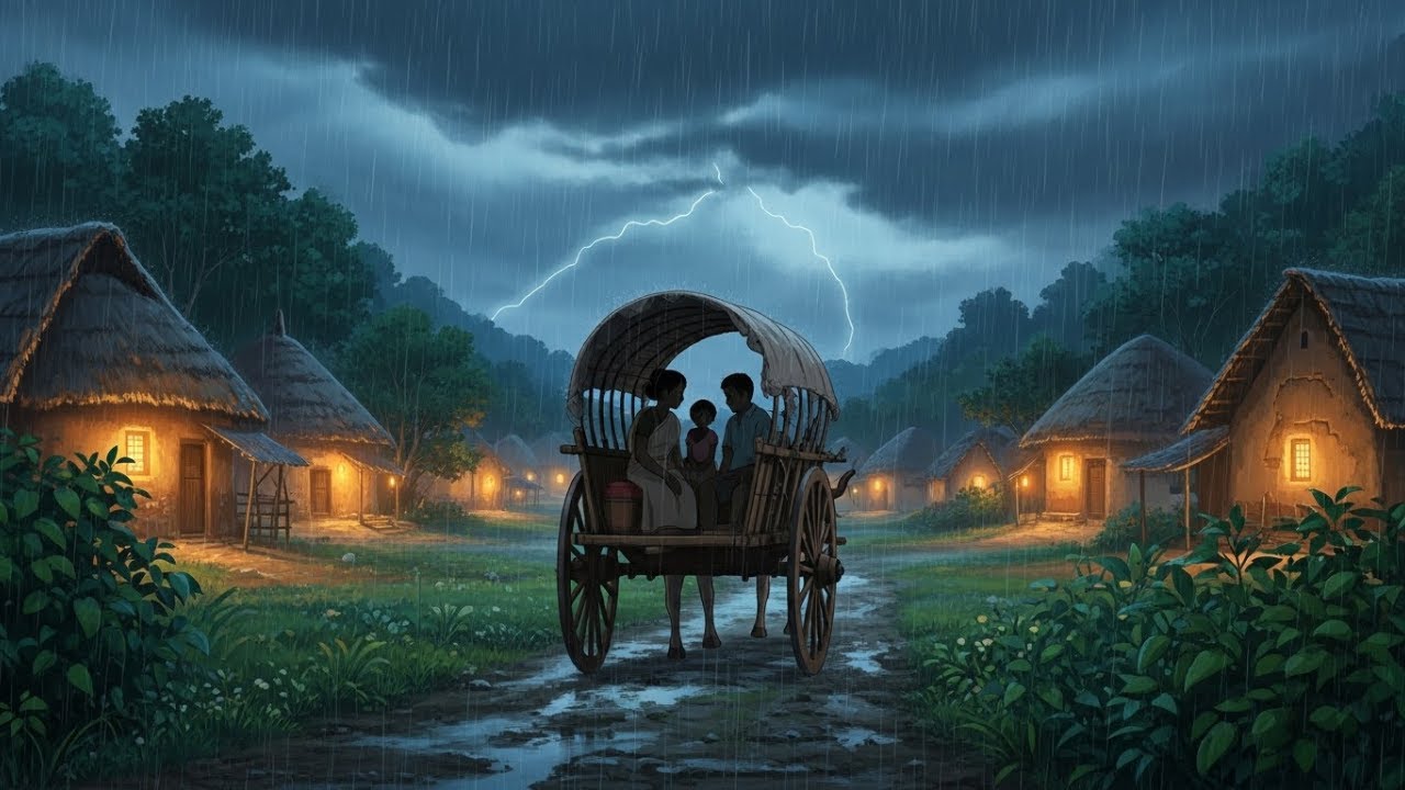 When the Storm Raged, the Cart Glowed | Ghibli Indian Village ASMR