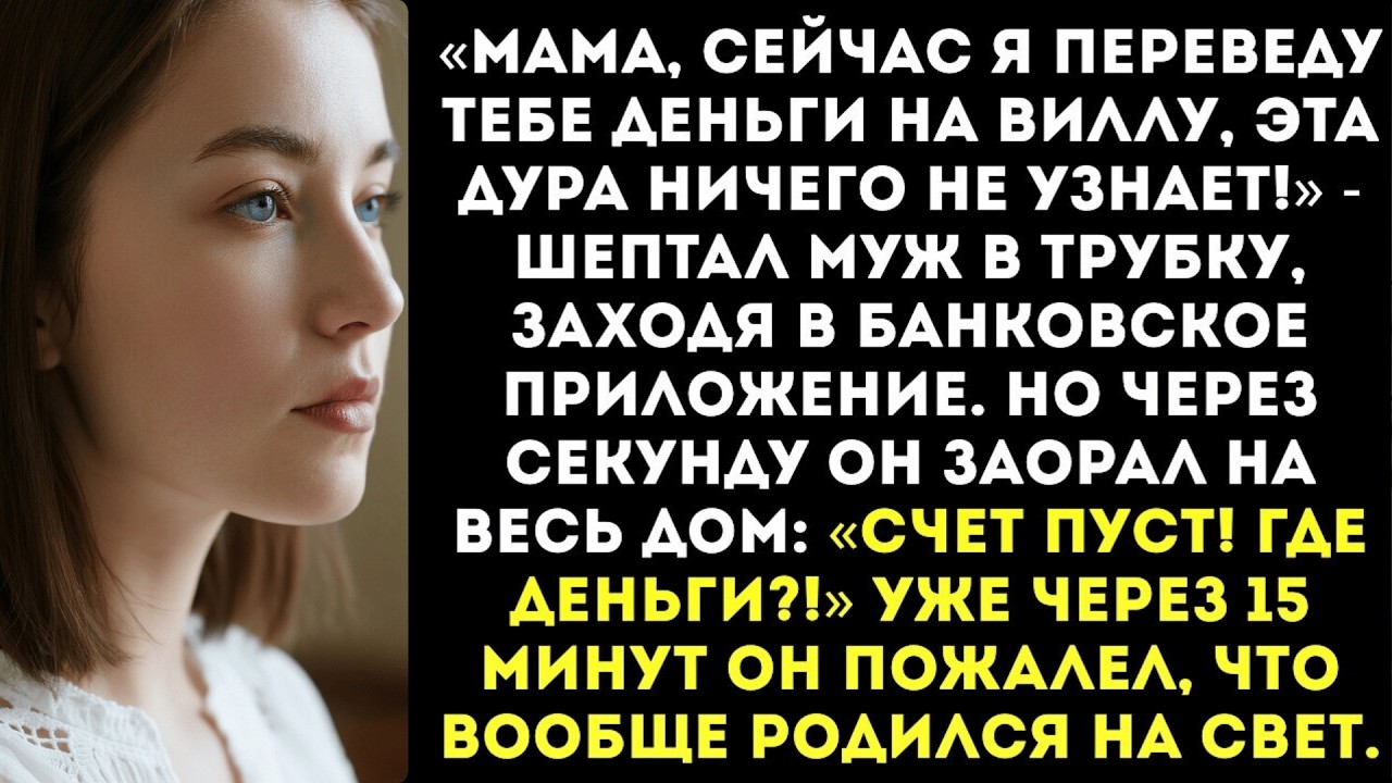 «Счет пуст! Где мои 5 миллионов!» — взвыл муж, пытаясь тайно перевести деньги мамочке