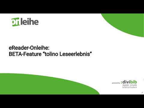 eReader-Onleihe BETA-Feature tolino Leseerlebnis