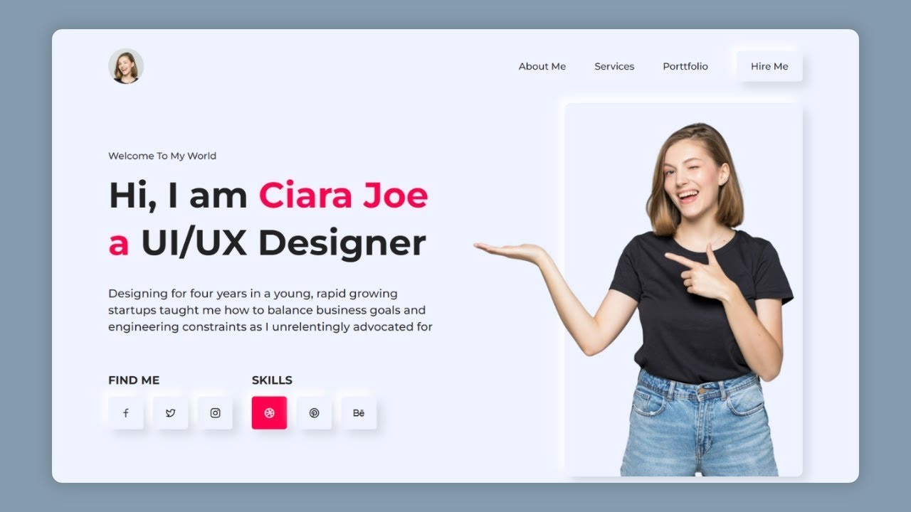 LETS DESIGN BUILDING A MODERN PORTFOLIO WEBSITE USING NEUMORPHISM WITH ...