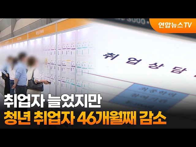 취업자 늘었지만 청년 고용은 한파…46개월 연속 감소 / 연합뉴스TV (YonhapnewsTV)