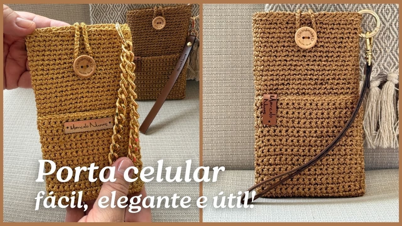 Porta Celular em Crochê | Case Brilhante | Passo a passo super fácil de fazer, lindo e estiloso!