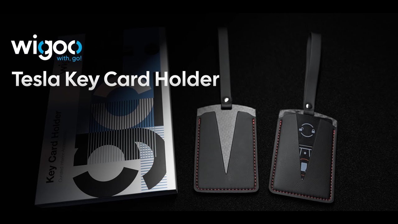 Wigoo Tesla Key Card Holder [Premium Nappa Leather & Carbon Fiber Panel]