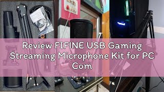 Review FIFINE USB Gaming Streaming Microphone Kit for PC Computer, Condenser Mic Set with Arm Stand