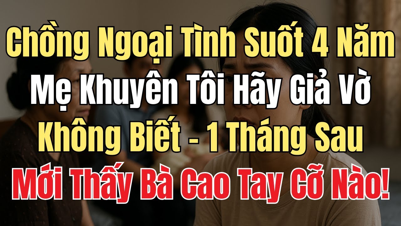 Chồng Ngoại Tình Suốt 4 Năm - Mẹ Khuyên Tôi Hãy Giả Vờ Không Biết. 1 Tháng Sau, Mới Thấy Bà Cao Tay!