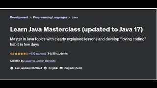 Learn Java Masterclass(updated to Java 17)