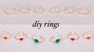 diy rings/How to make simple and delicate stackable rings at home/wire wrapped rings/handmade rings