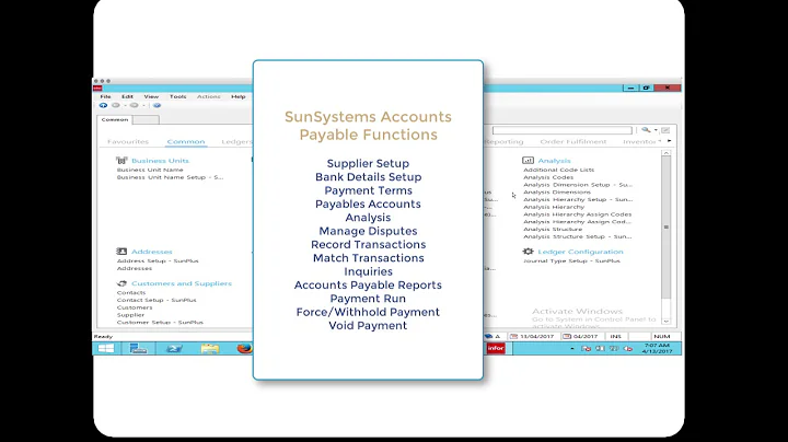 01 Accounts Payable System Setup 1 #Infor #SunSystems #SunPlus #Adventist #Accounting