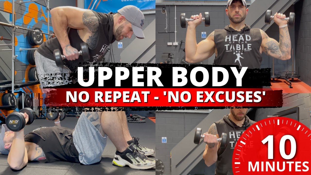 Ultimate 10 min full body no repeat dumbbell workout (NO excuses with ...