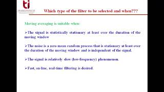Lecture 36.2 Selection of an Appropriate Filter