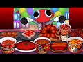 Rainbow friends animation Red spicy food set mukbang