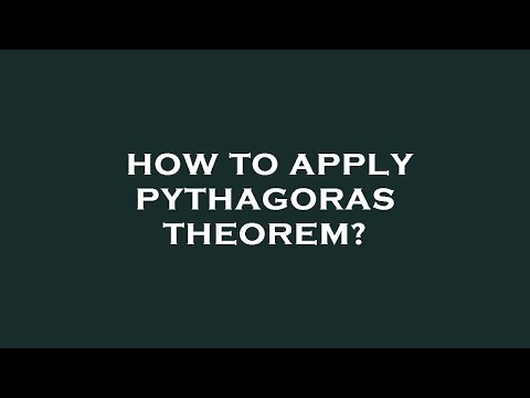 How to apply pythagoras theorem?