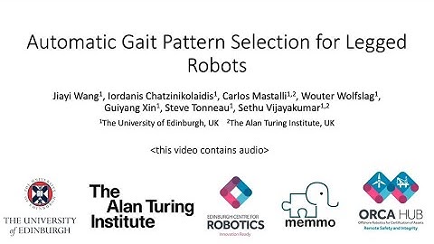 Automatic Gait Pattern Selection for Legged Robots