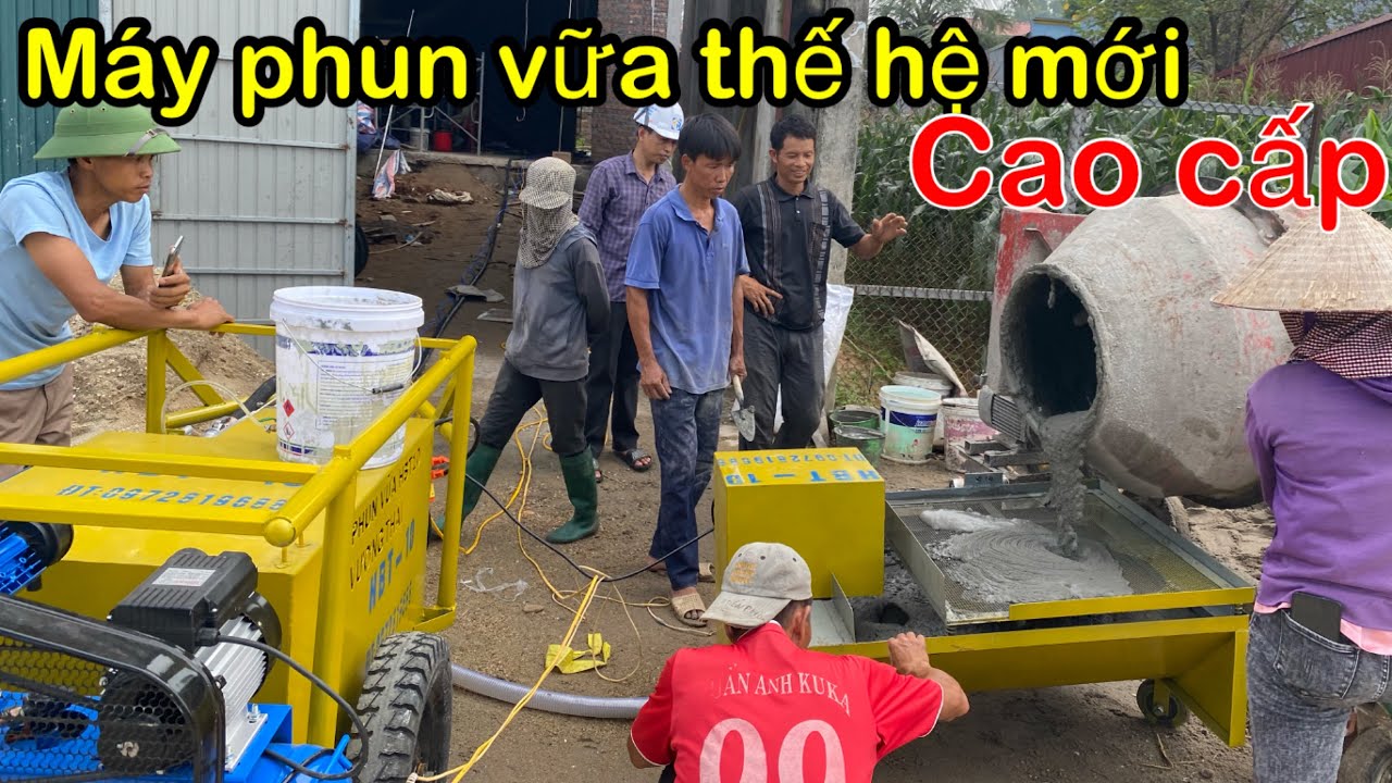 Máy phun vữa trát tường HBT-10 +13 hoạt động phun mạnh như thế nào mà nhiều anh em thợ lựa chọn thế