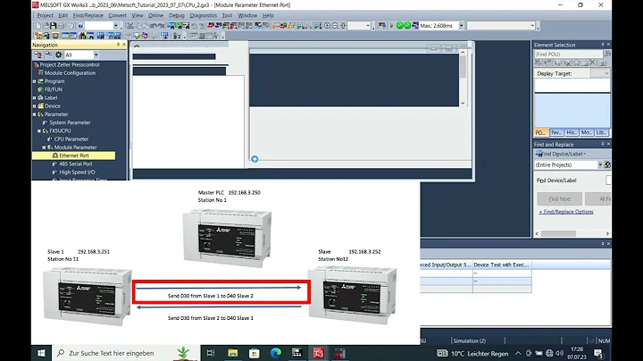 Simple PLC Communication Mitsubishi Melsec FX5U Plc to PLC