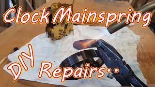 Clock Restoration Part 1  How to Repair the Mainspring of a 1940s English Art Deco Mantel Clock.