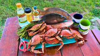 Catching a Florida Coast FEAST! Blue Crab n' Snapper Cookup!