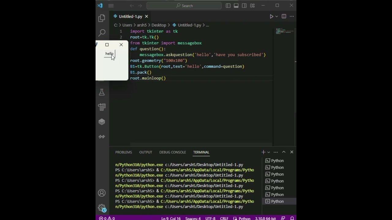 make dialogue Box in python - YouTube