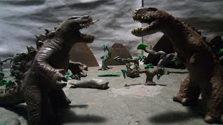 Godzilla/King Kong vs V-Zilla.Plasticine animation./Годзилла и Кинг Конг против В-Зиллы.Плс.Ан.