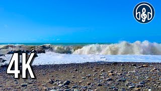 Storm on the Black Sea in Sochi. 4K video with high sound quality!