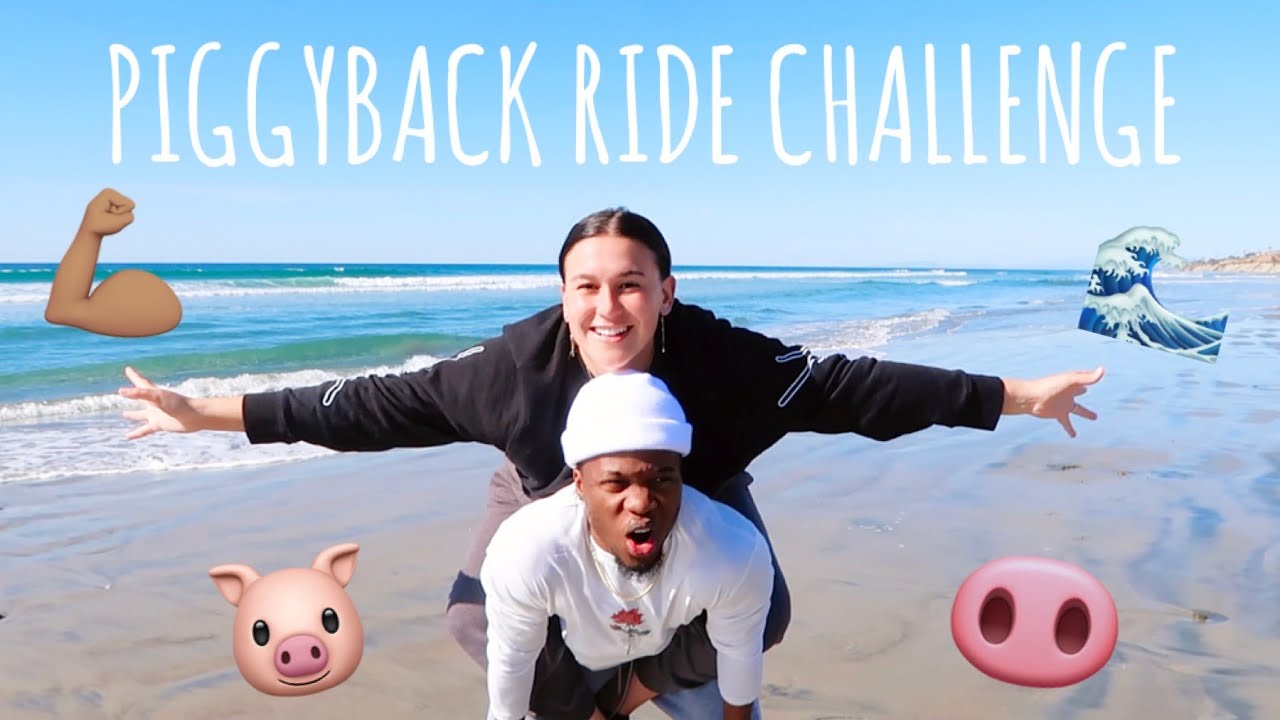 10 MINUTE PIGGYBACK CHALLENGE COUPLES EDITION ON THE BEACH💪🏽🐷🏝🌊🤣  **LIFT AND CARRY CHALLENGE** PART 5 