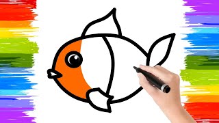 How to draw animals. Draw a fish. Draw a goldfish