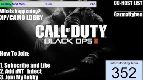 [PS3] BO2 | Modded Lobbies | Selling Modded Accounts and Co-Host