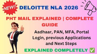 Deloitte NLA 2026 PHT Mail Explained | Complete Guide