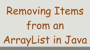 Removing Items from an ArrayList in Java