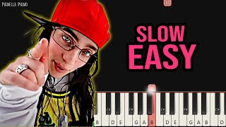 Billie Eilish - LUNCH | SLOW EASY Piano Tutorial by Pianella Piano