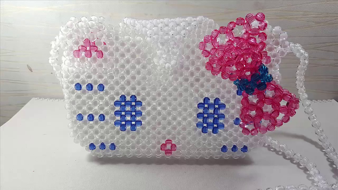 How to make beaded Hello kitty bag (3/4)