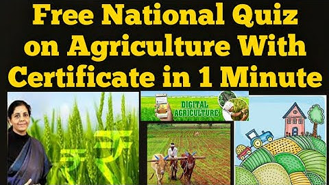 Free National Quiz on Agriculture with Certificate in 1 Minute|Agricultural Science|Agriculture|Agri
