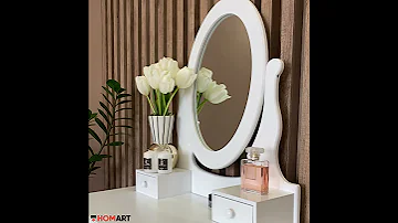 Туалетный столик c зеркалом Homart Bianka белый + табурет