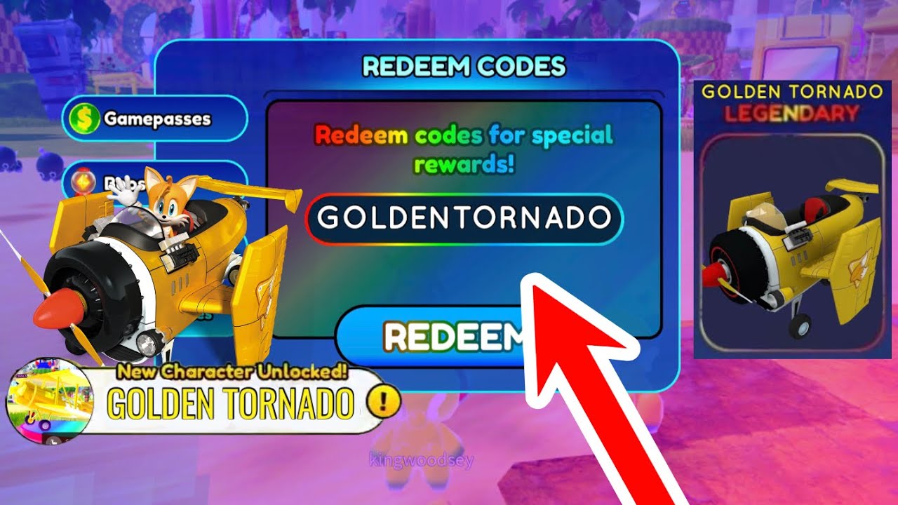 NEW* UNLOCK A GOLDEN TORNADO FOR FREE! (SONIC SPEED SIMULATOR