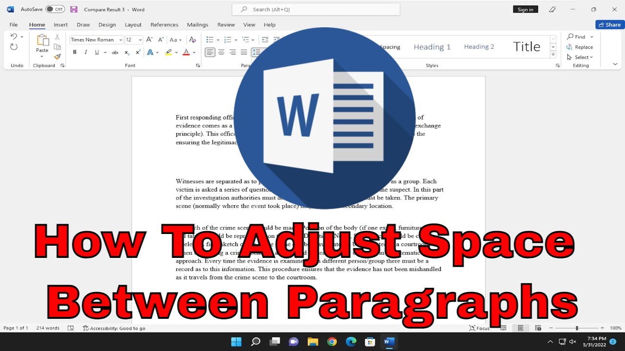 microsoft word essay space