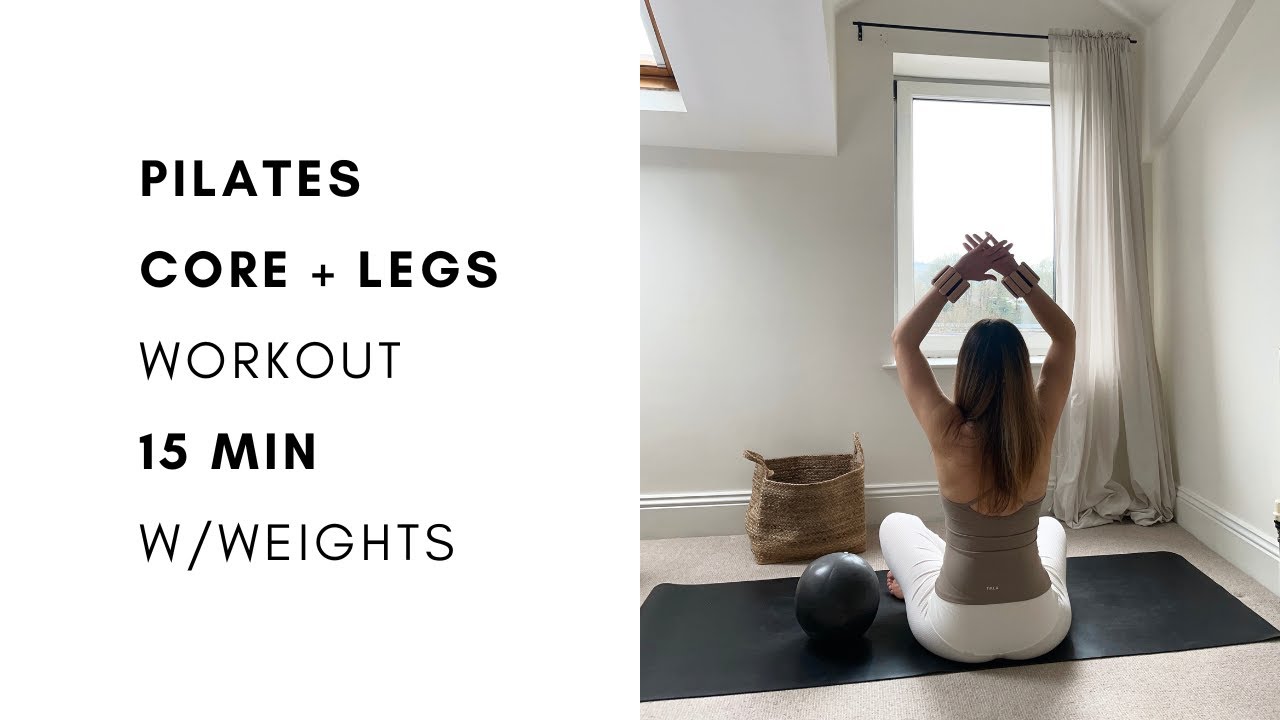 15 minute Core and Lower body Pilates Workout with Weights - YouTube