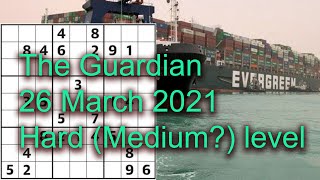 Sudoku – The Guardian 26 Mar 2021 Hard (or Medium?) screenshot 5